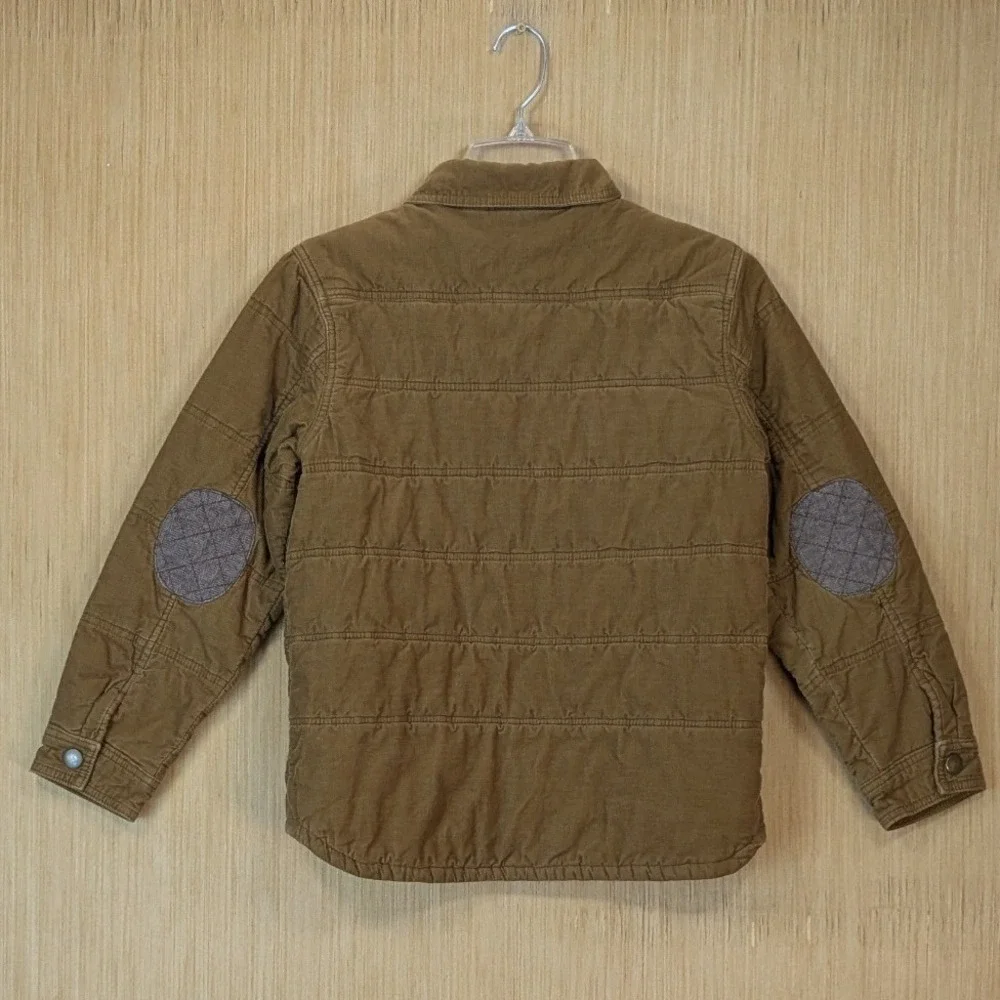 Gymboree Shirt Jacket Boy Large 10-12 Brown Quilted Corduroy Lined Elbow Patches